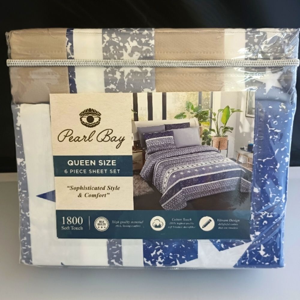 💯🔥PEARL BAY by STEVE MADDEN QUEEN SIZE 6 PIECE SHEET SET MSRP $139.99 🔥🔥NE